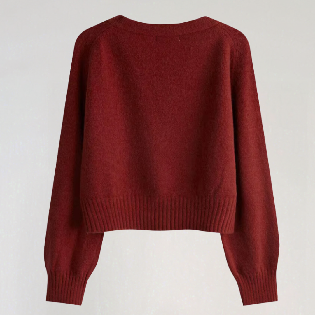 Premium Wool V-Neck Cardigan for Women