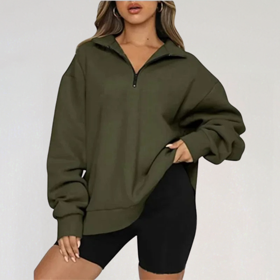 Oversized Half-Zip Pullover | Soft Lightweight Layering Essential