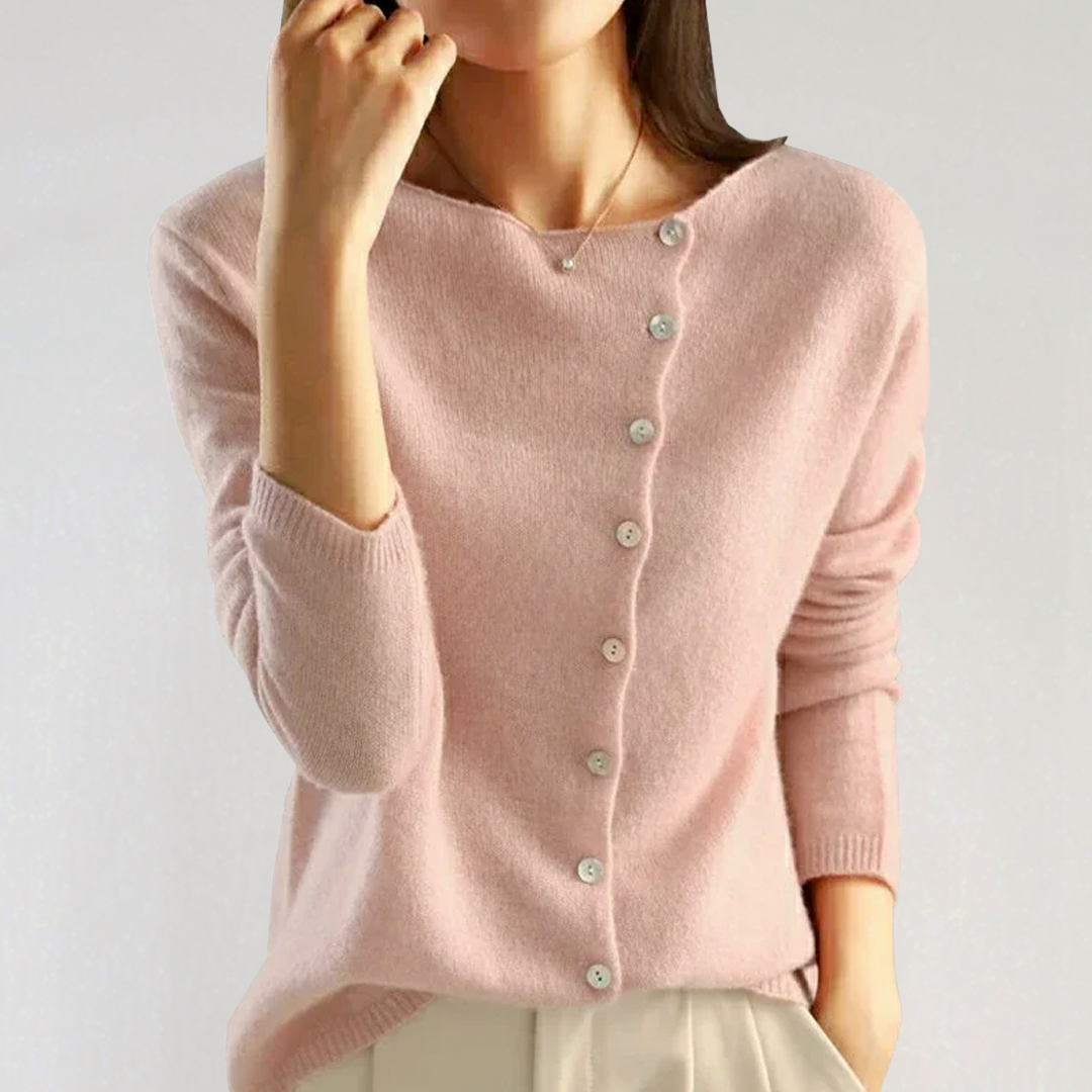Asymmetrical Button Sweater Cardigan