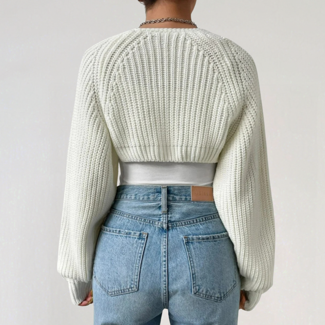 Cropped Knit Cardigan for Women