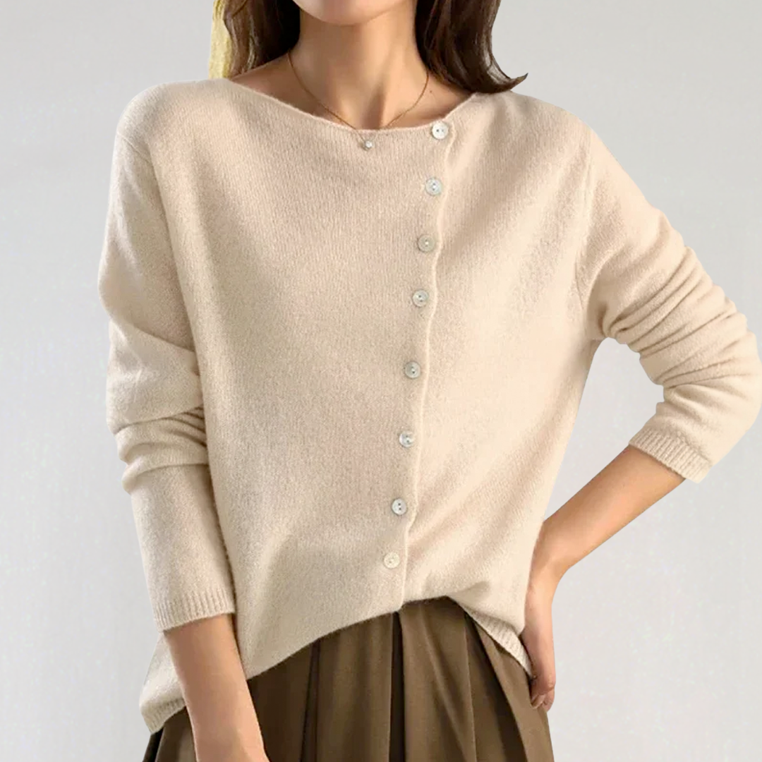 Asymmetrical Button Sweater Cardigan