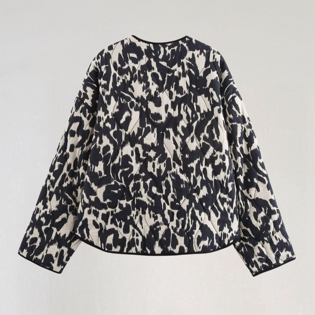 Women's Quilted Leopard Print Jacket