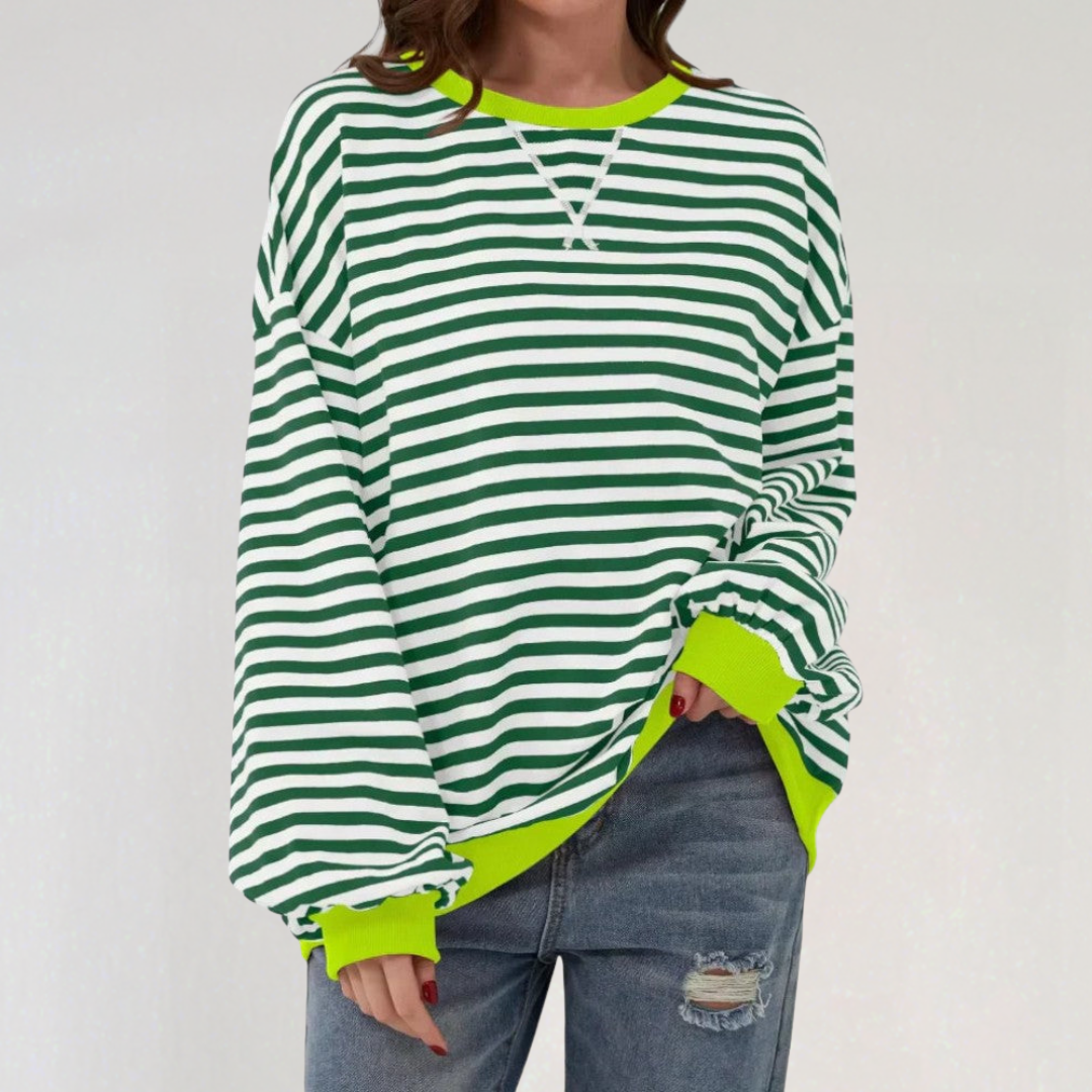 Causal Oversized Stripped Sweatshirt for Women
