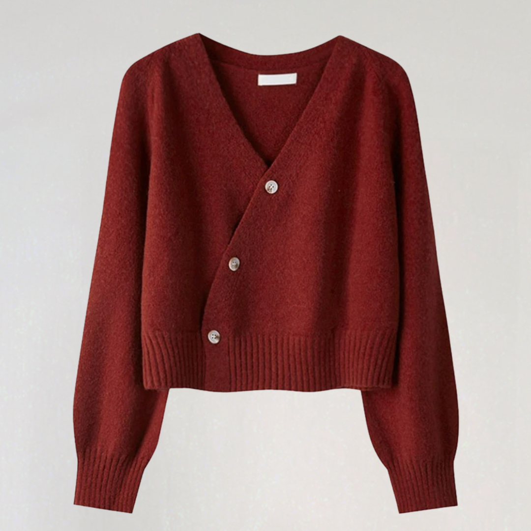Premium Wool V-Neck Cardigan for Women