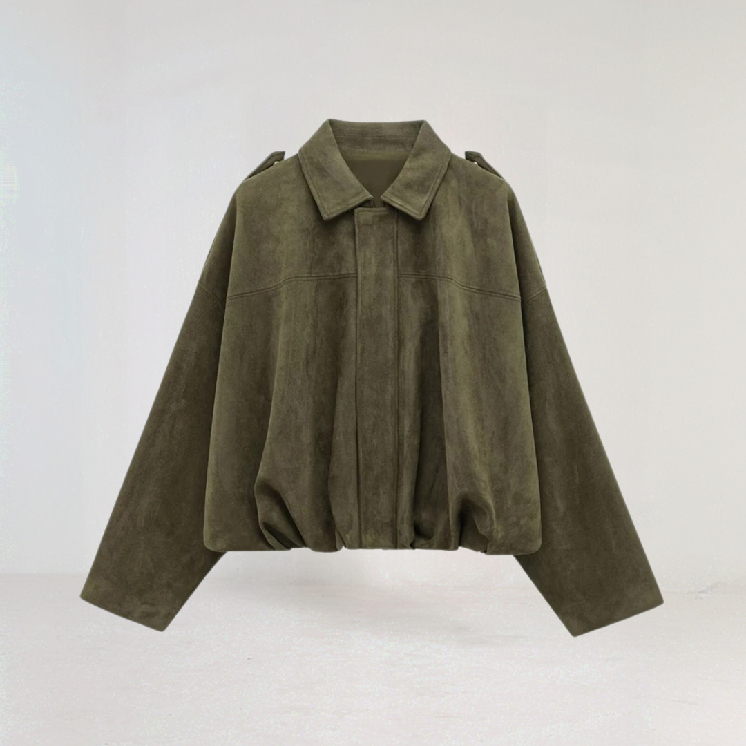 Trendy Faux Suede Bomber Jacket