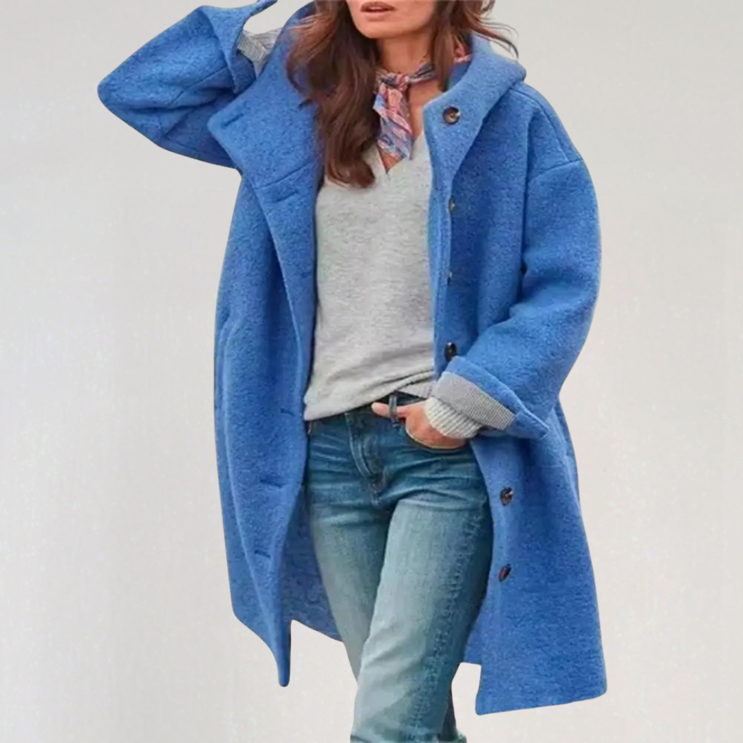 Oversized Double‑Breasted Wool Blend Coat