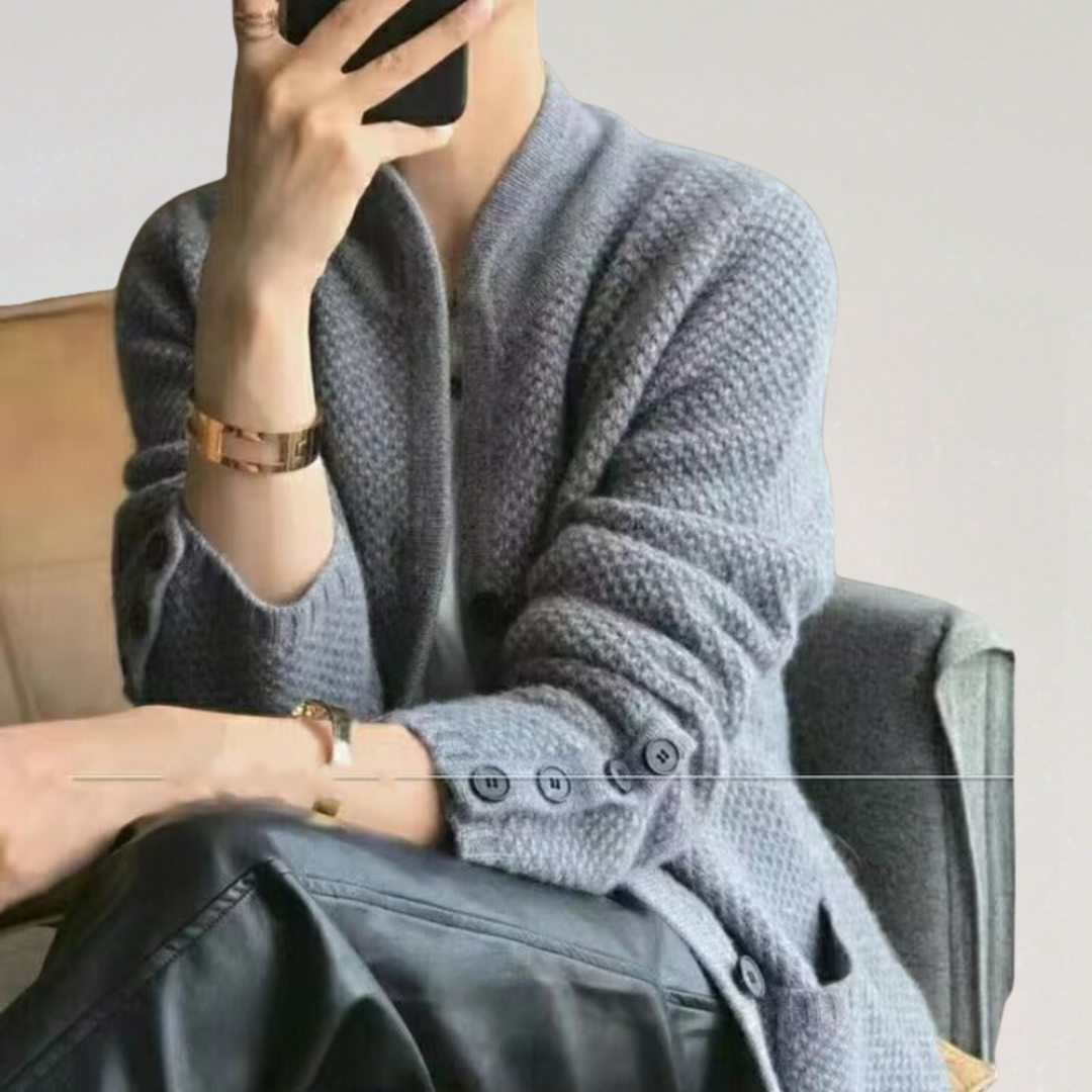 Cashmere Textured Knit Cardigan | Cozy Luxury Layer for Fall Winter 2025
