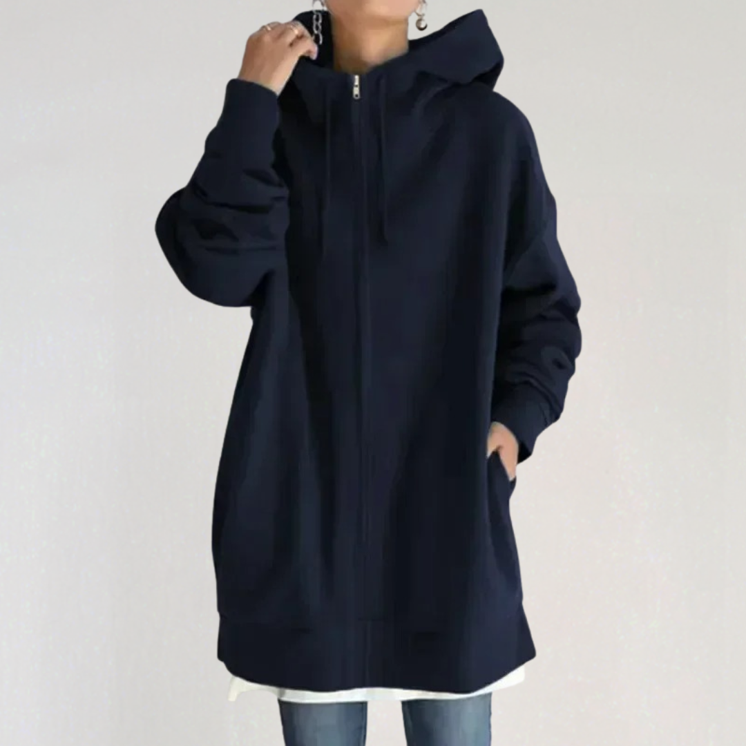 Long Women's Hoodie with Zipper for Autumn/Winter