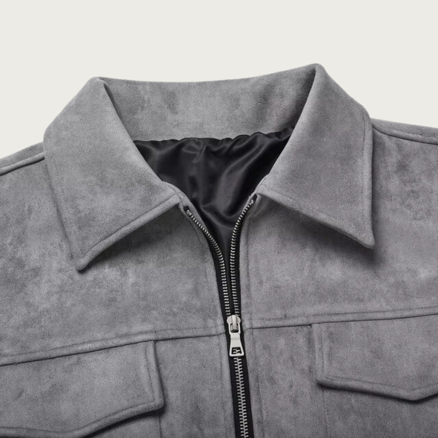 Men's Zip-Up Jacket with Front Pockets