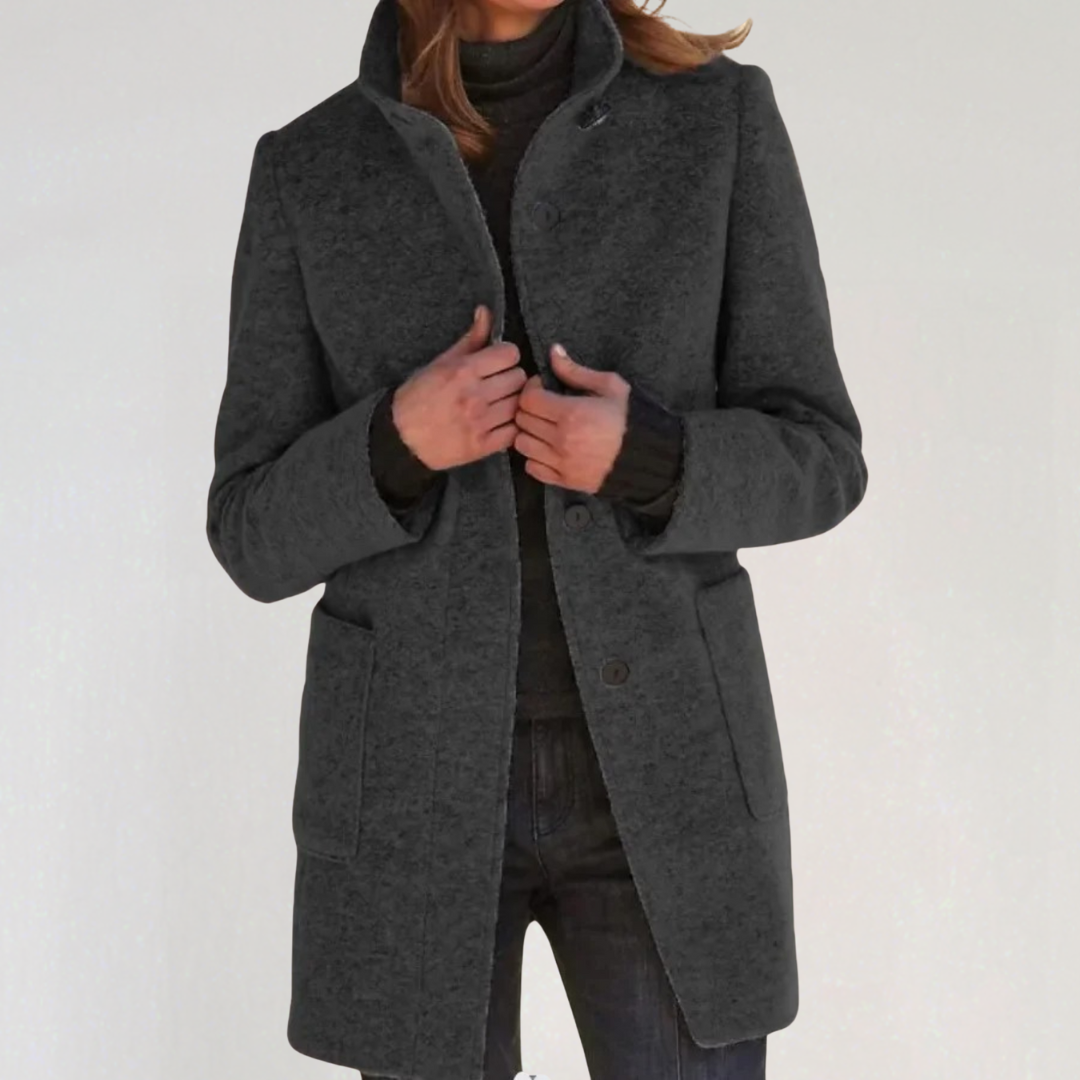 Women's Coat with Stand-up Collar