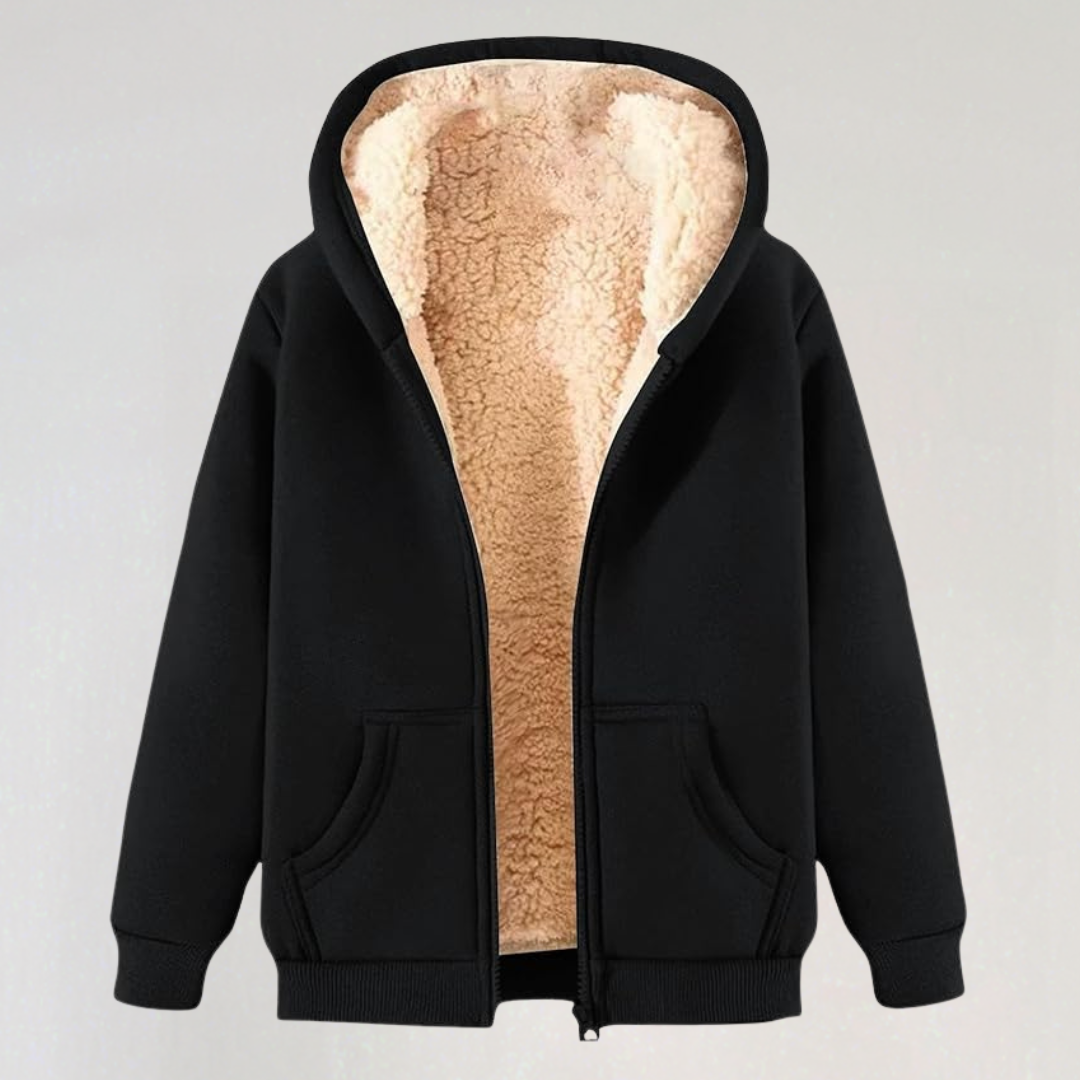 Cozy Warm Fleece Hoodie with Zipper for Women