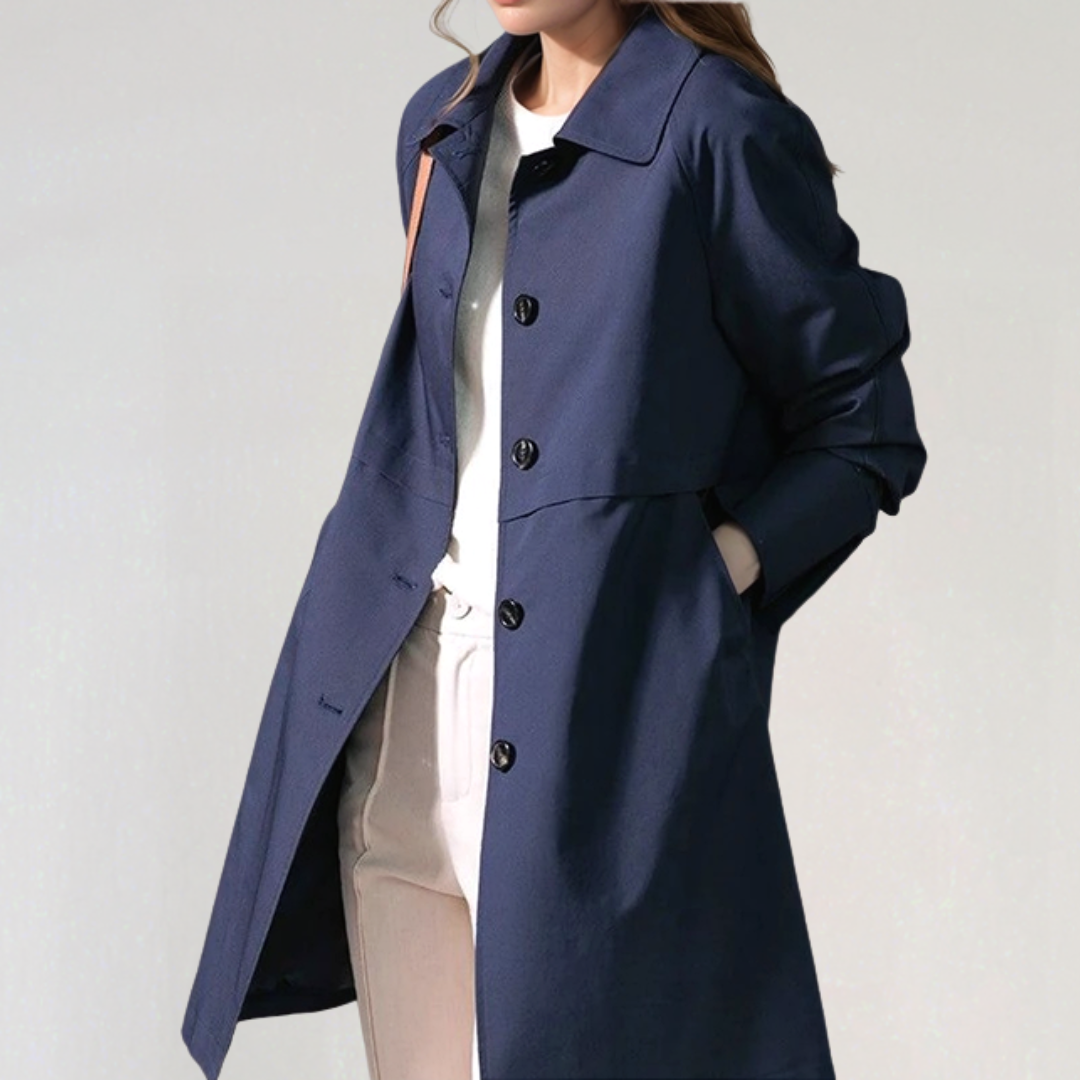 Elegant Single Button Trench Coat for Women
