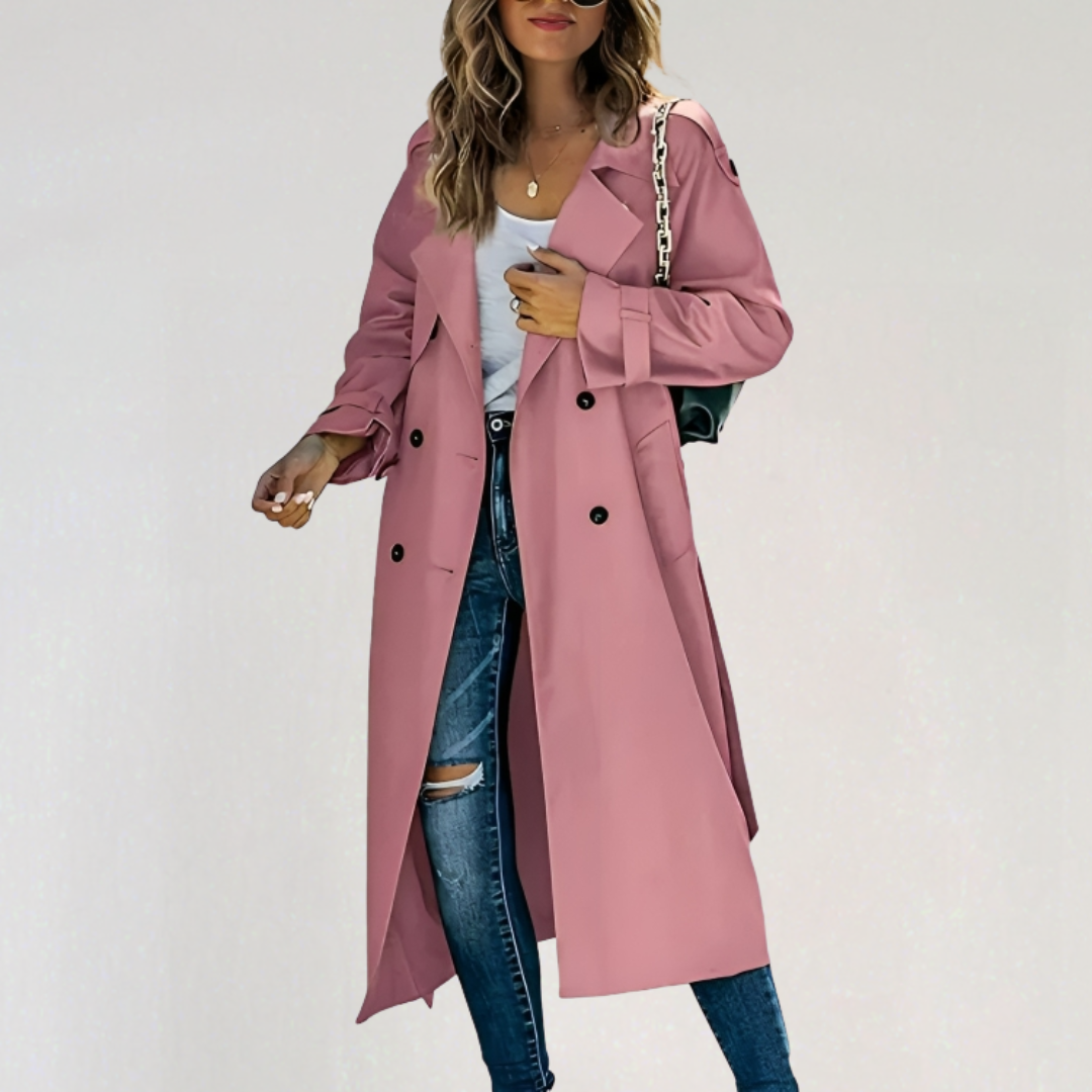 Oversized Trench Coat for Women | Long Double Breasted Windbreaker