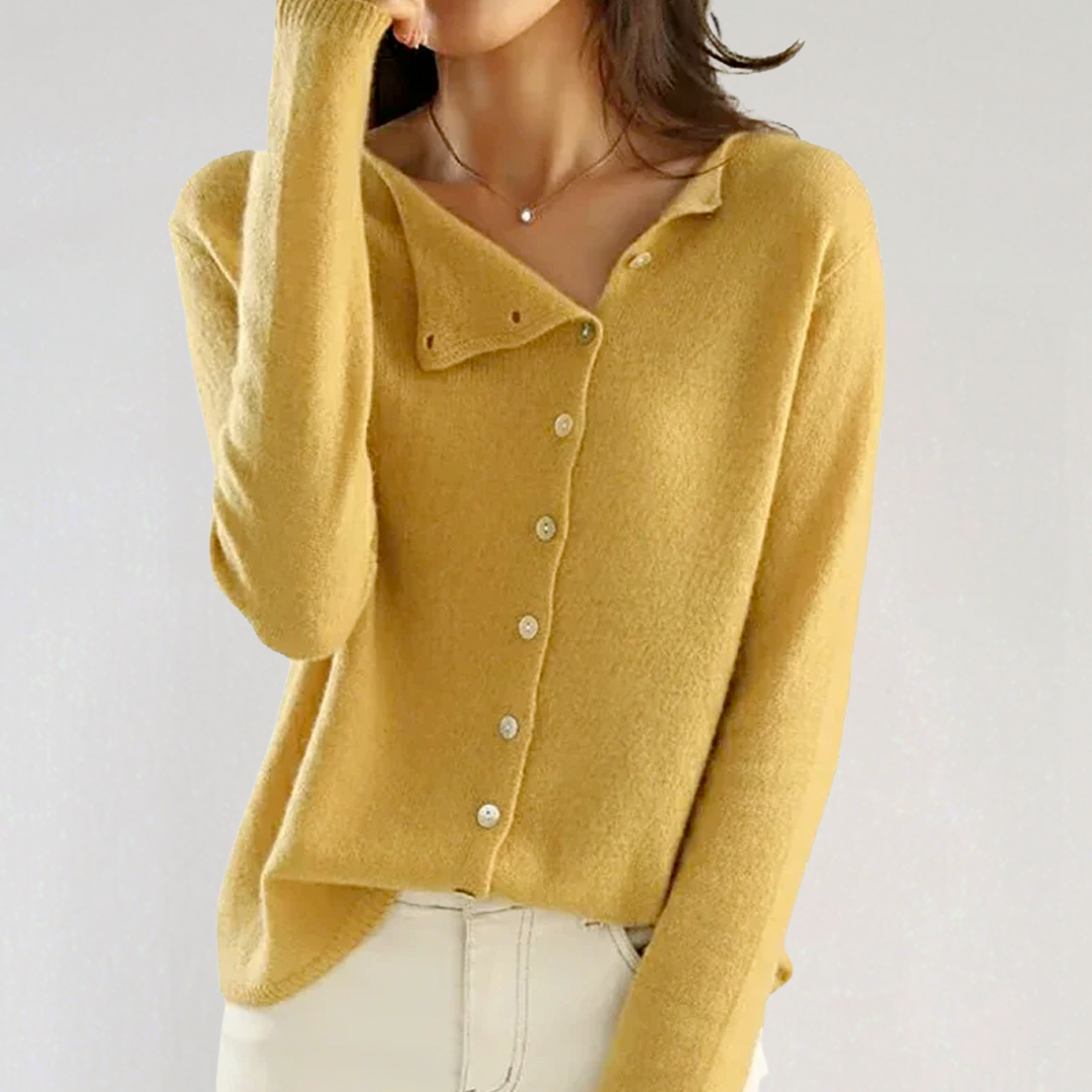 Asymmetrical Button Sweater Cardigan