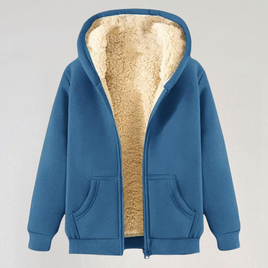 Cozy Warm Fleece Hoodie with Zipper for Women