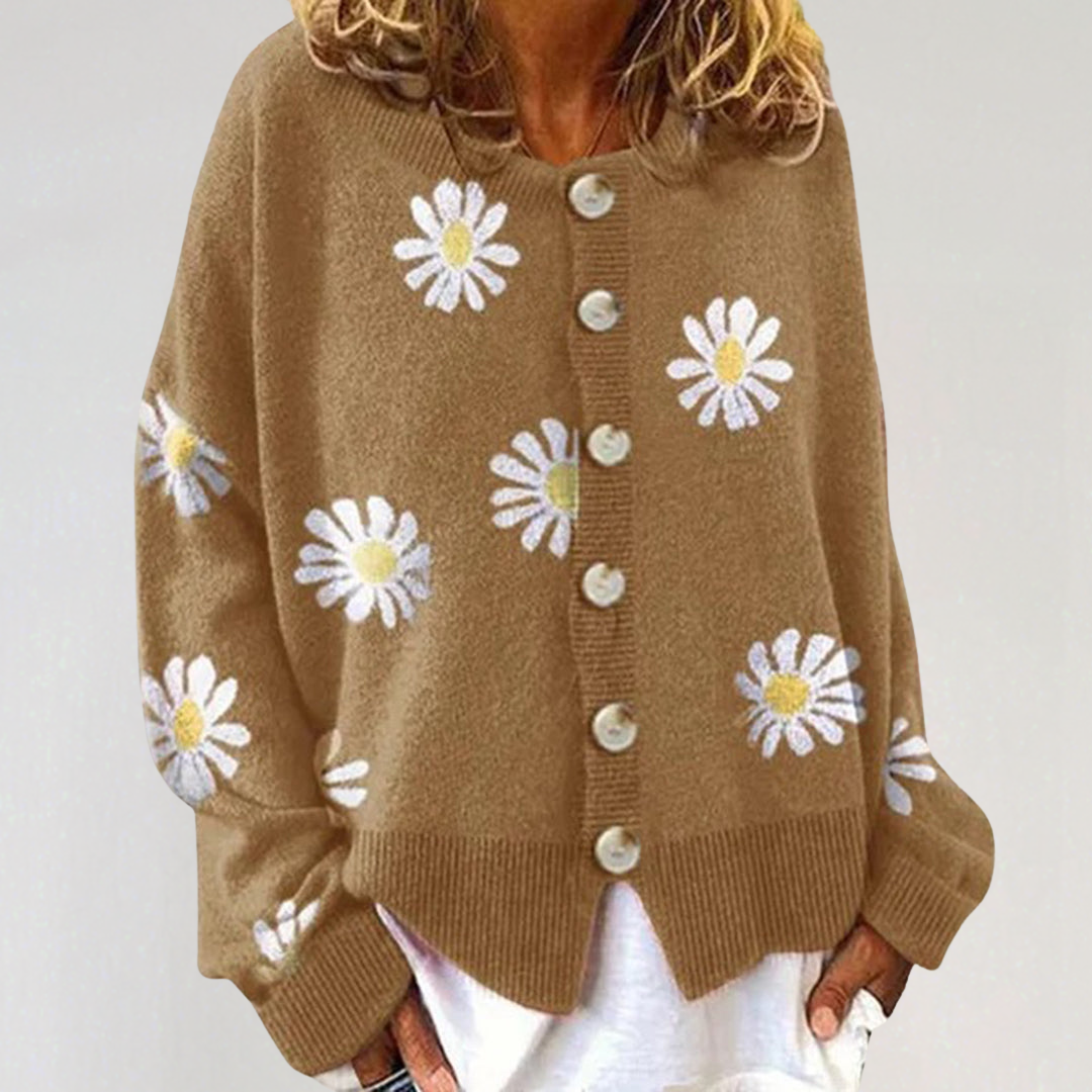 Cozy Floral Button-Up Cardigan for Women