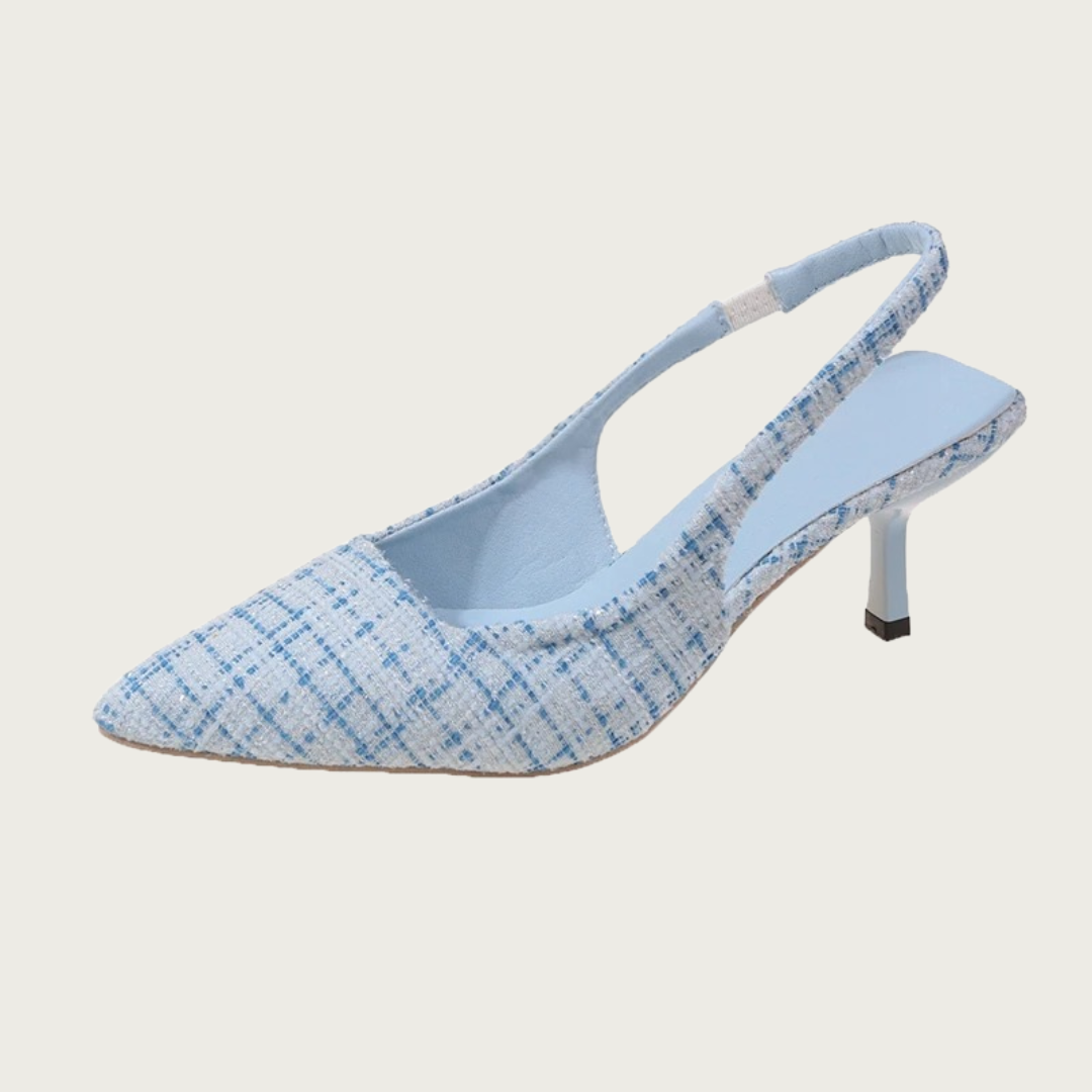 Chic Tweed Slingback Heels