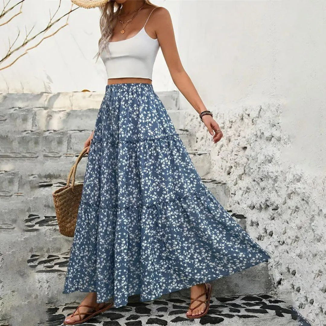 Elegant Floral Maxi Skirt