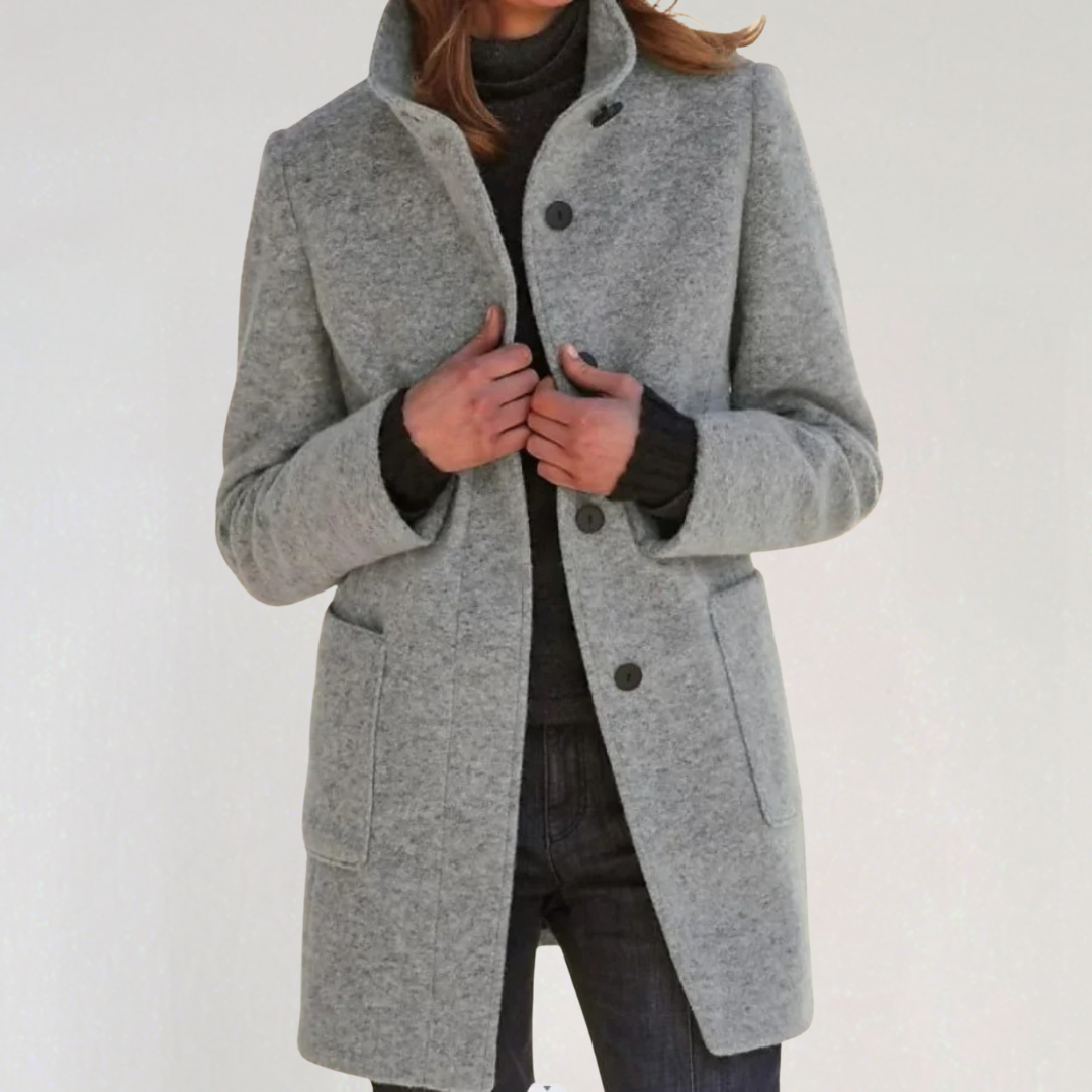 Women's Coat with Stand-up Collar