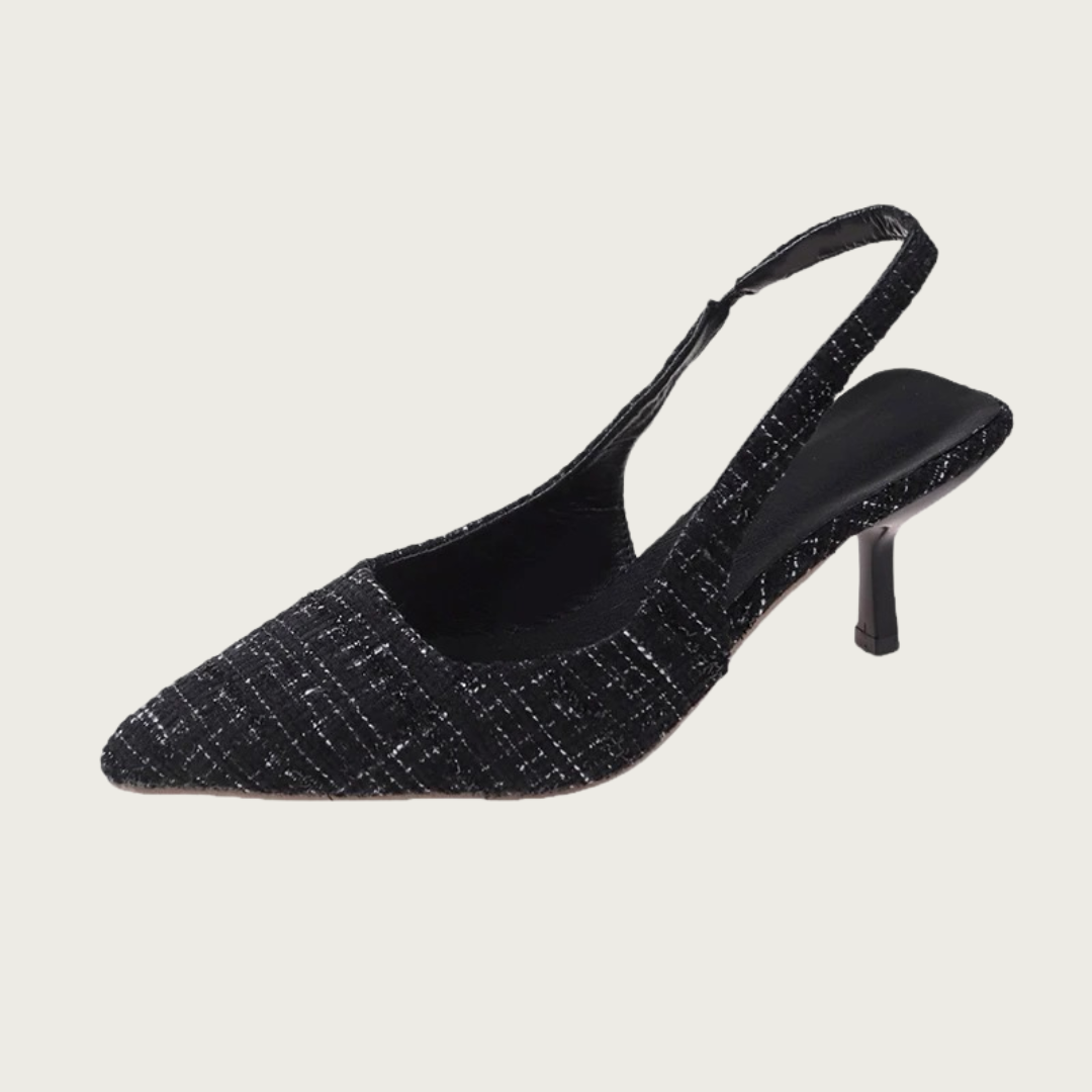 Chic Tweed Slingback Heels