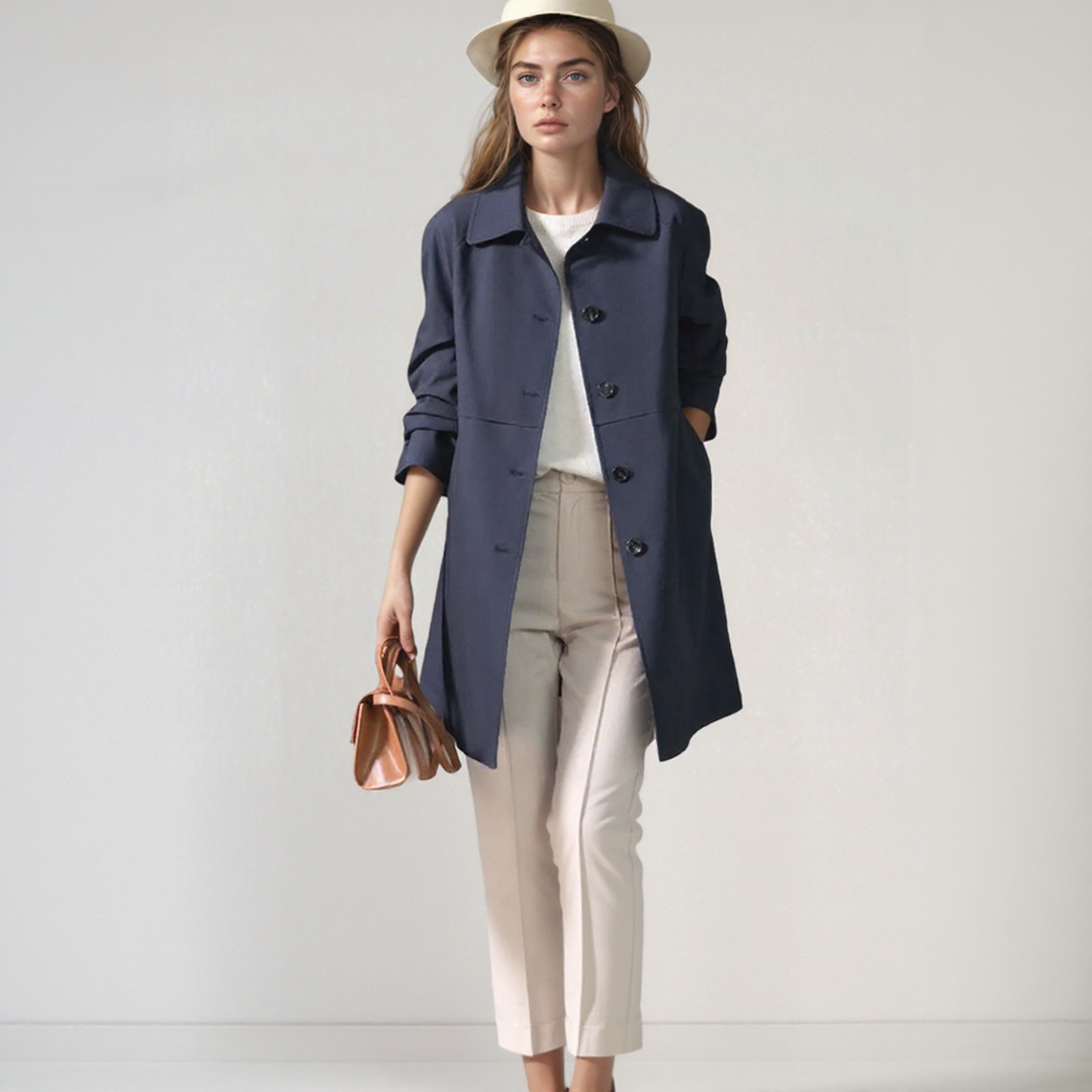 Elegant Single Button Trench Coat for Women