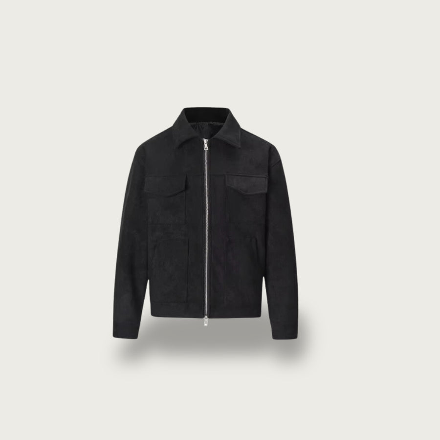 Men's Zip-Up Jacket with Front Pockets