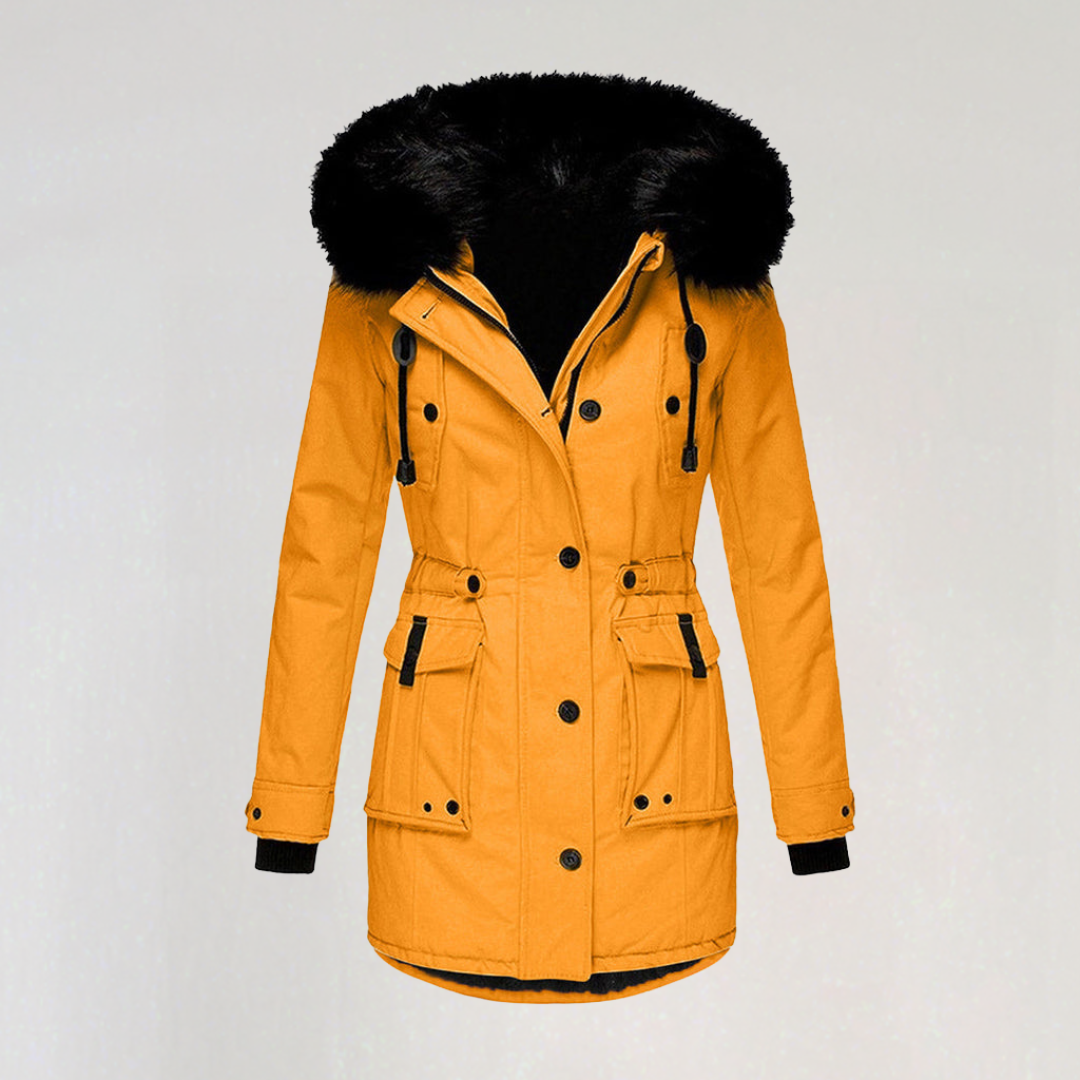 Waterproof Winter Jacket with Soft Hood for Women