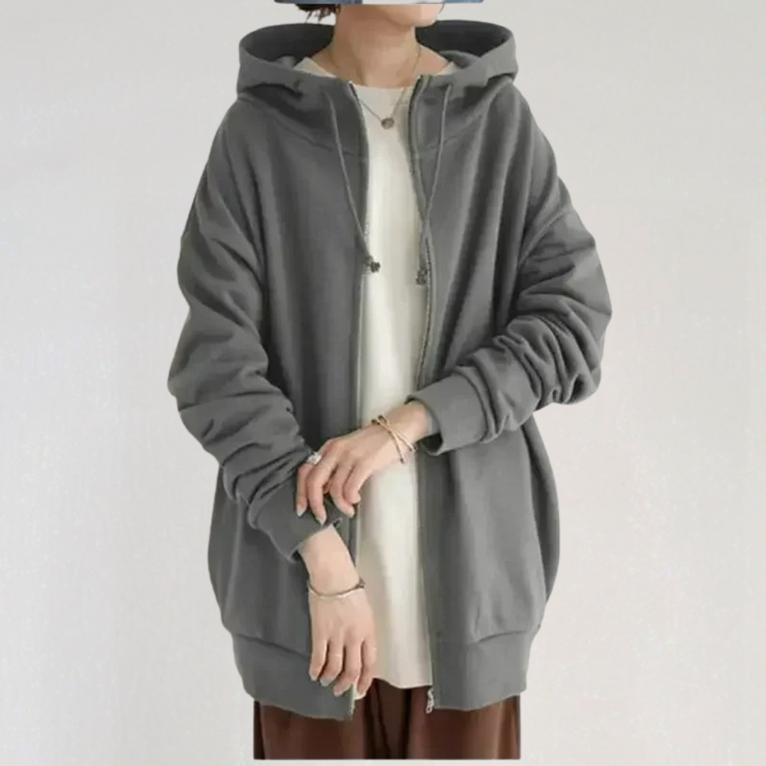 Long Women's Hoodie with Zipper for Autumn/Winter