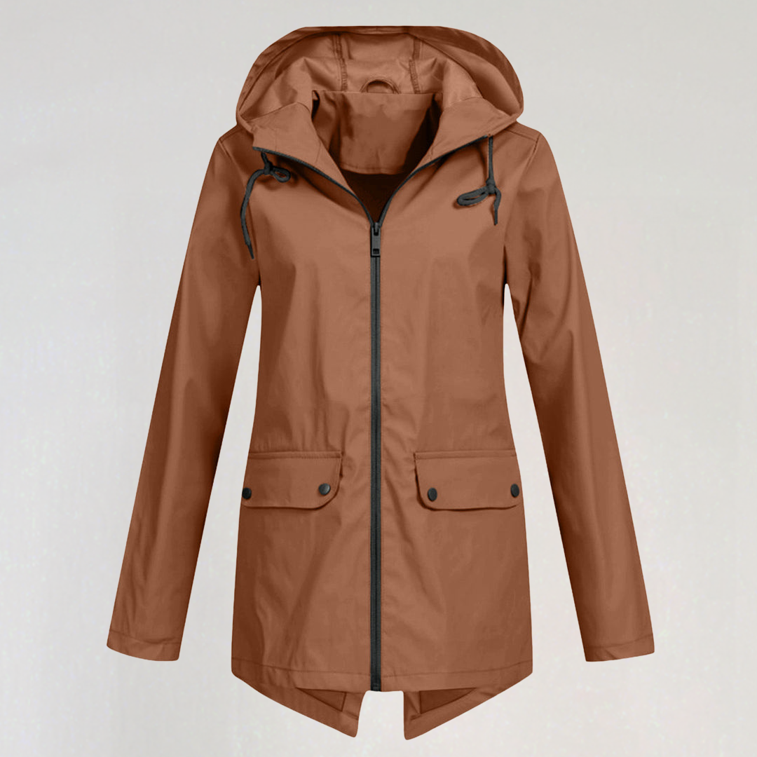 Lightweight Hooded Raincoat for Women