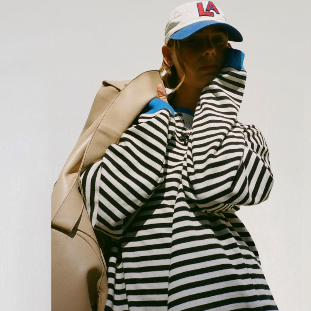 Causal Oversized Stripped Sweatshirt for Women