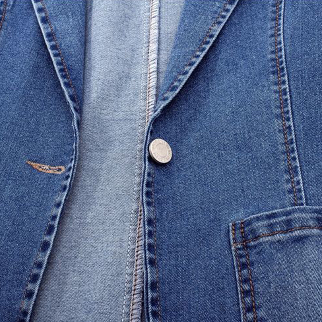 Casual Denim Jacket with Pockets | Women’s Denim Blazer Jacket