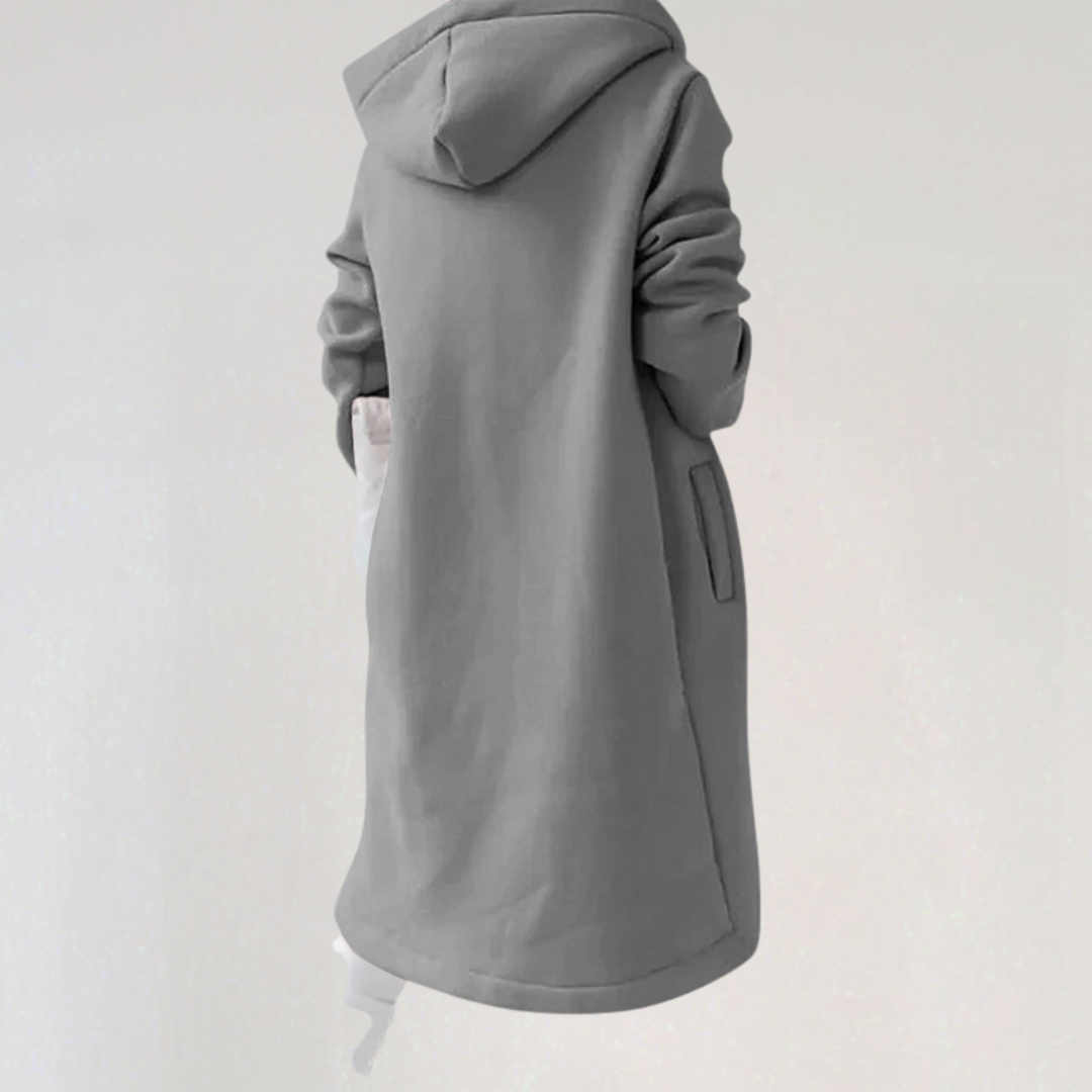 Longline Zip-Up Hoodie Jacket | Sleek Hooded Layering Piece