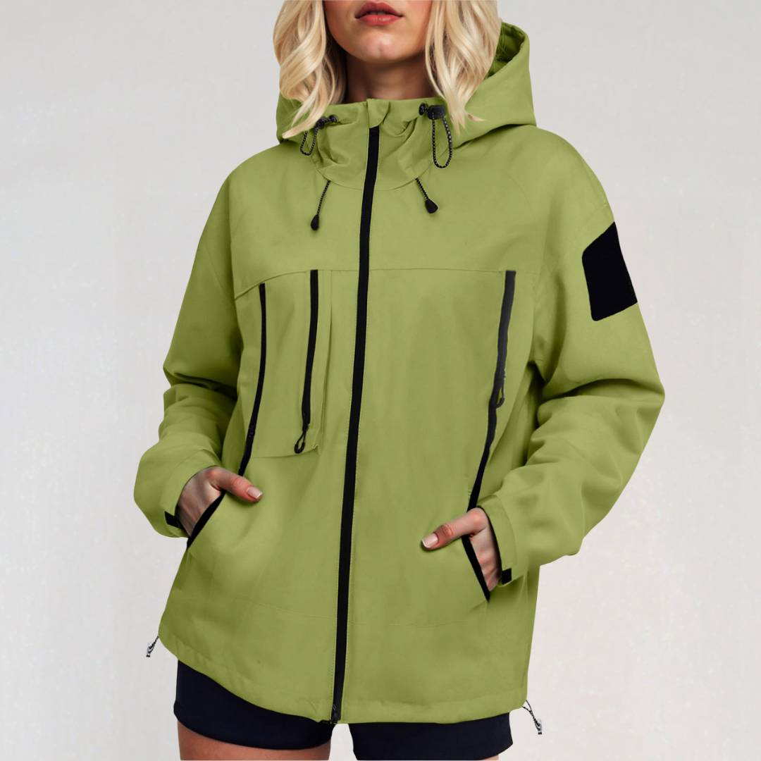 Waterproof Hooded Softshell Jacket with Pockets for Women