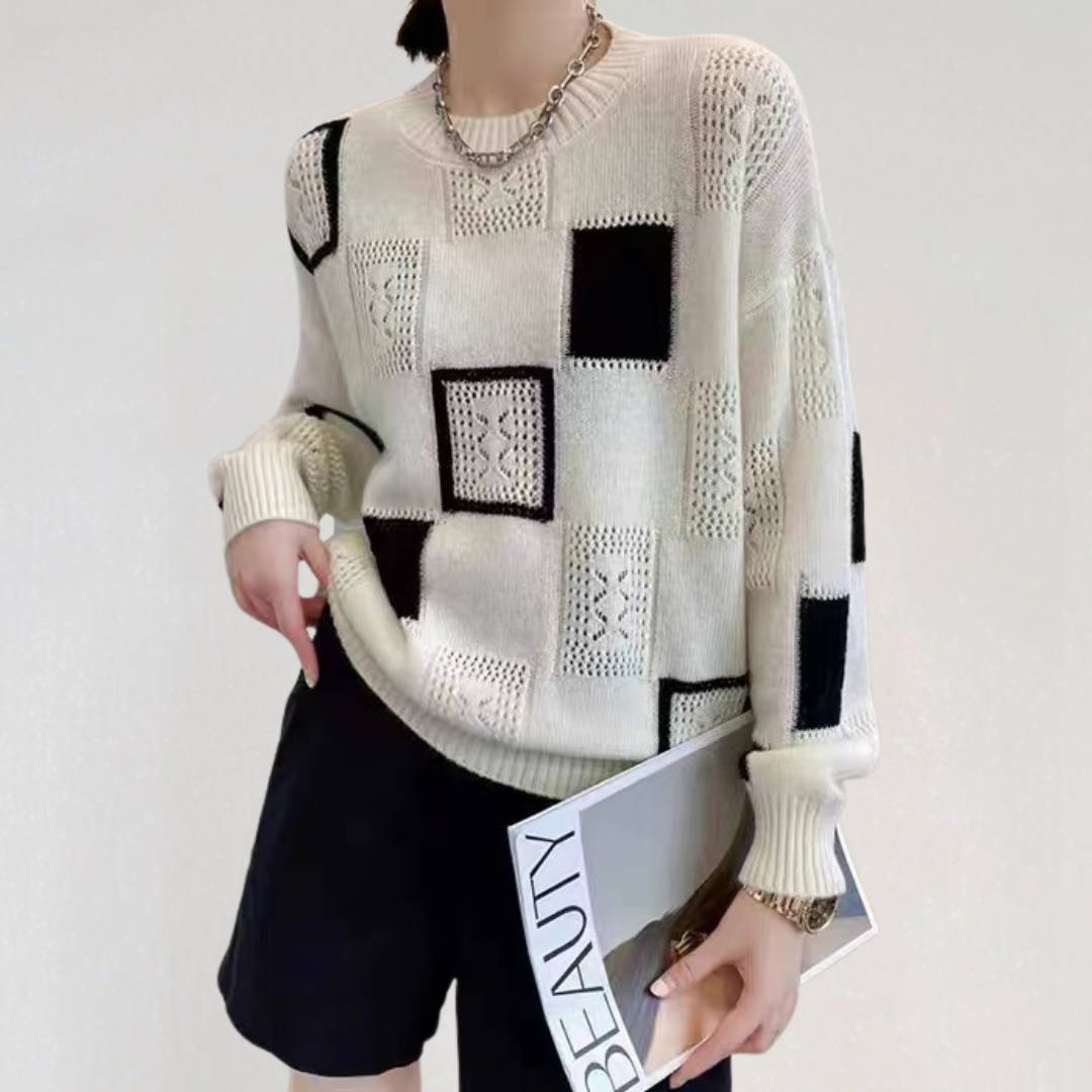 Geometric Relaxed Pullover for Women