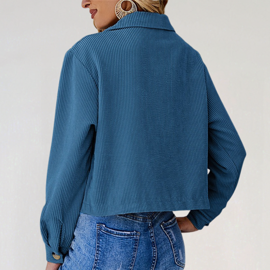 Corduroy Button-Down Jacket with Pockets