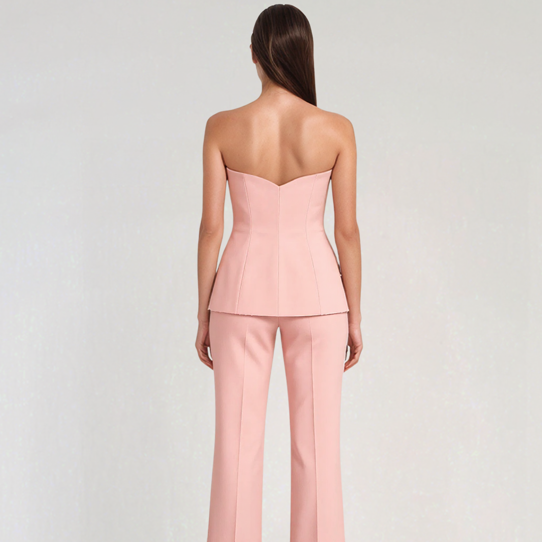 Pink Strapless Co-ord Set