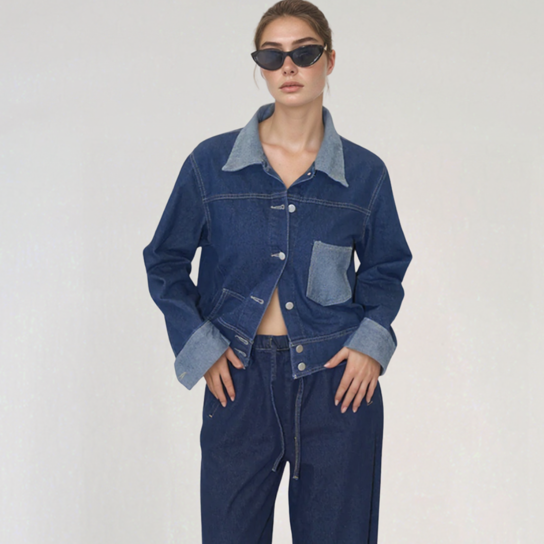 Trendy Patchwork Denim Jacket