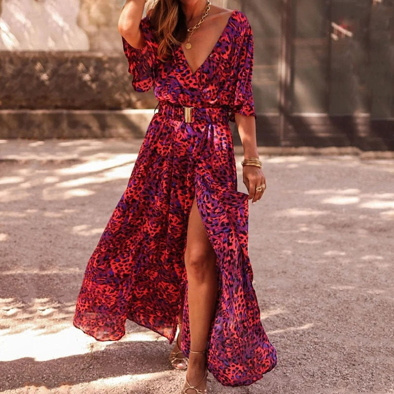 Flowy Wrap Maxi Dress | Trendy Prints & Summer Elegance