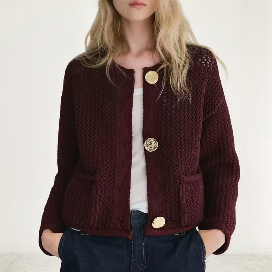 Elegant Knit Cropped Cardigan for Women