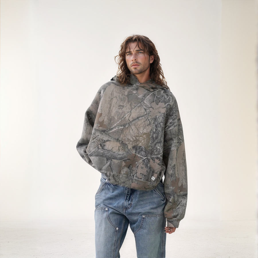 Unisex Camo Hoodie with Camouflage Pattern