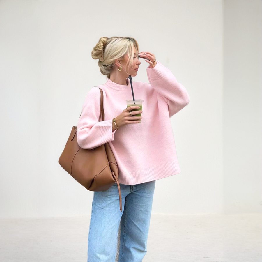 Oversized Pink Winter Sweater