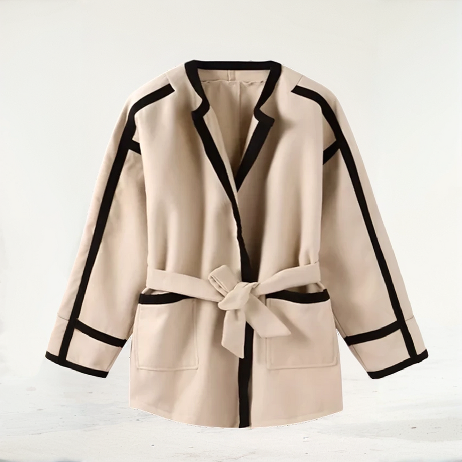 Elegant Autumn Coat With Bow