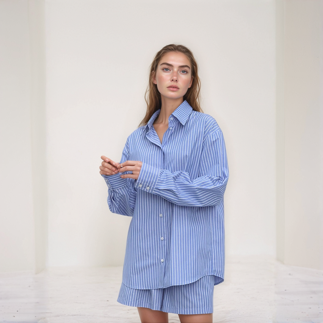 Casual Stripped Cotton Set