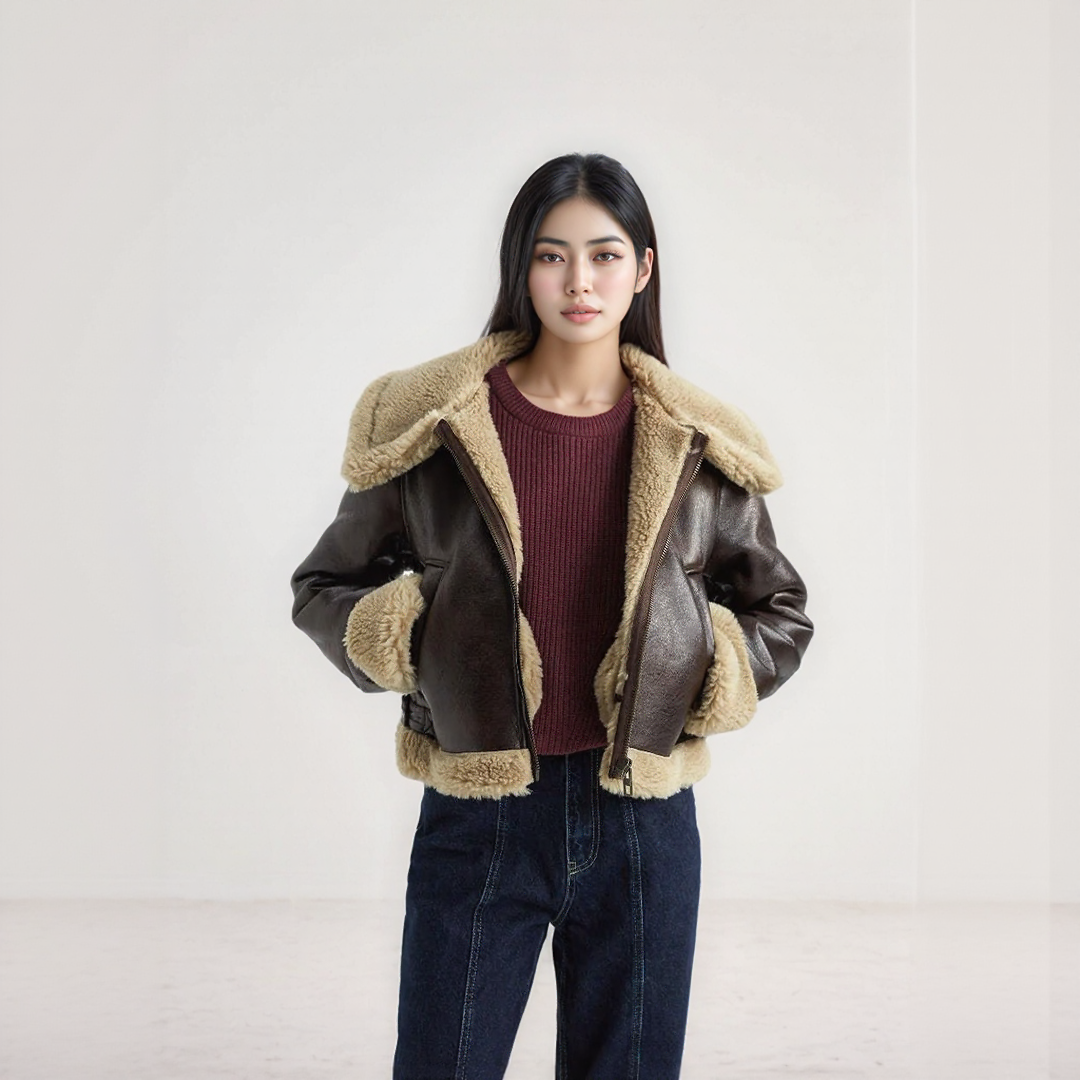 Vintage Shearling Aviator Jacket