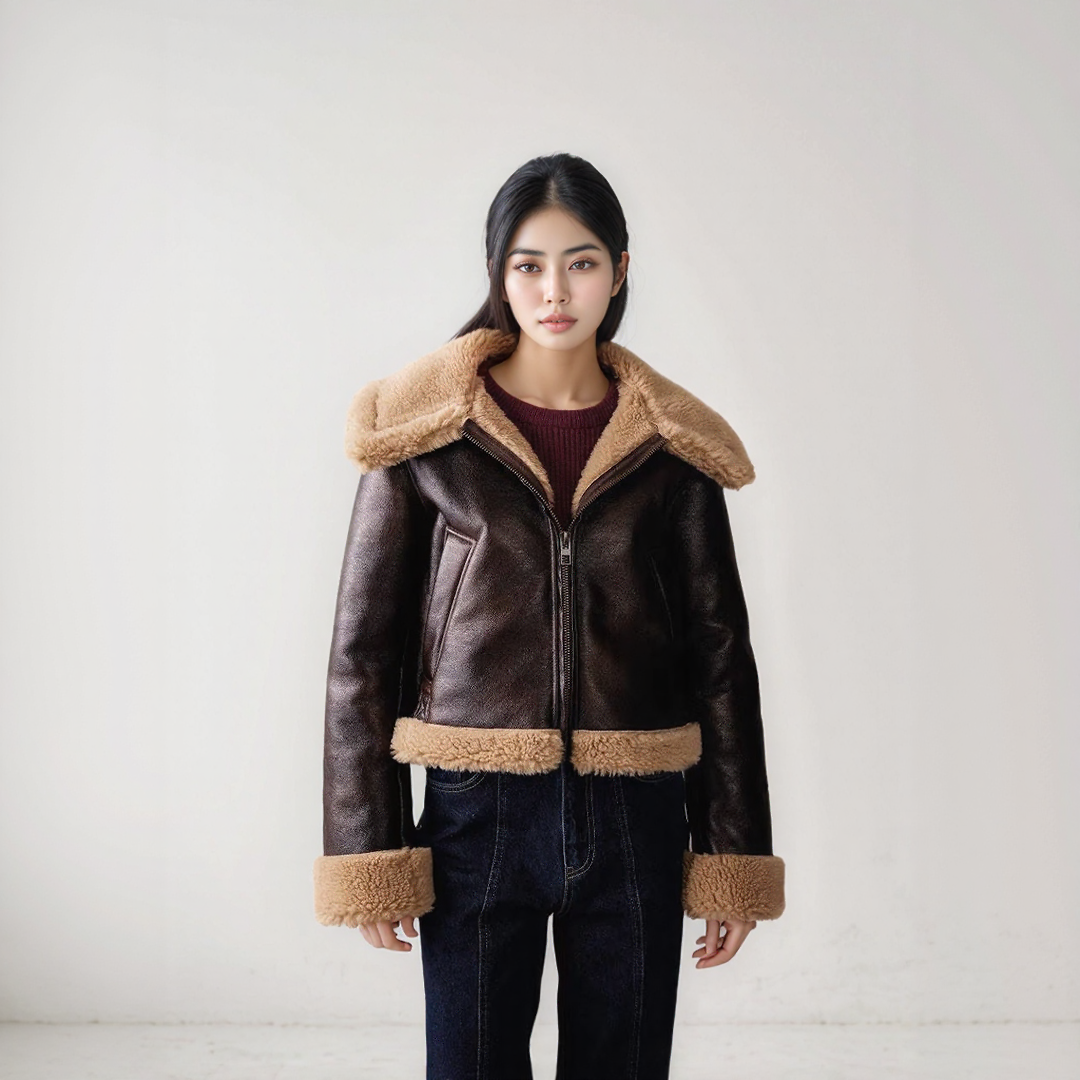 Vintage Shearling Aviator Jacket