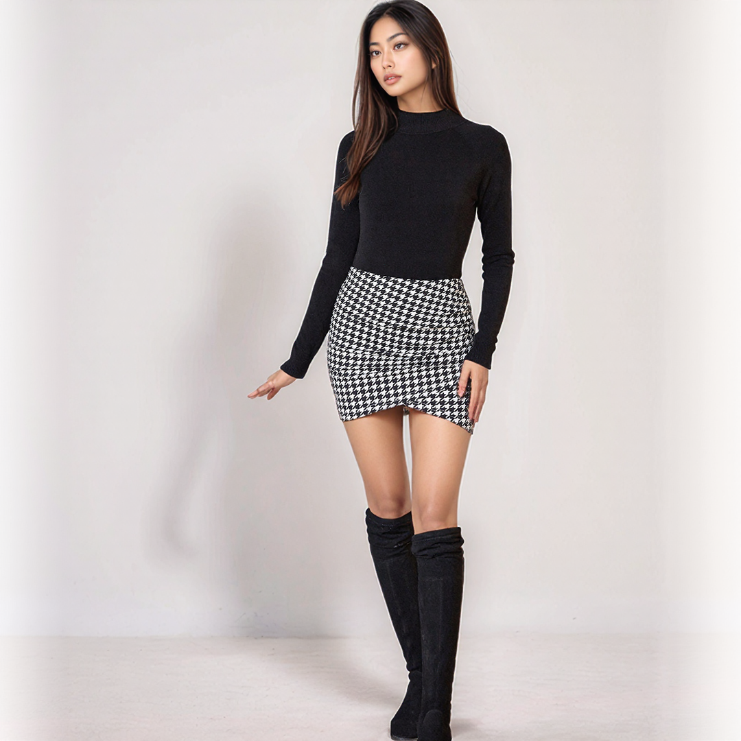 Houndstooth Mini Skirt