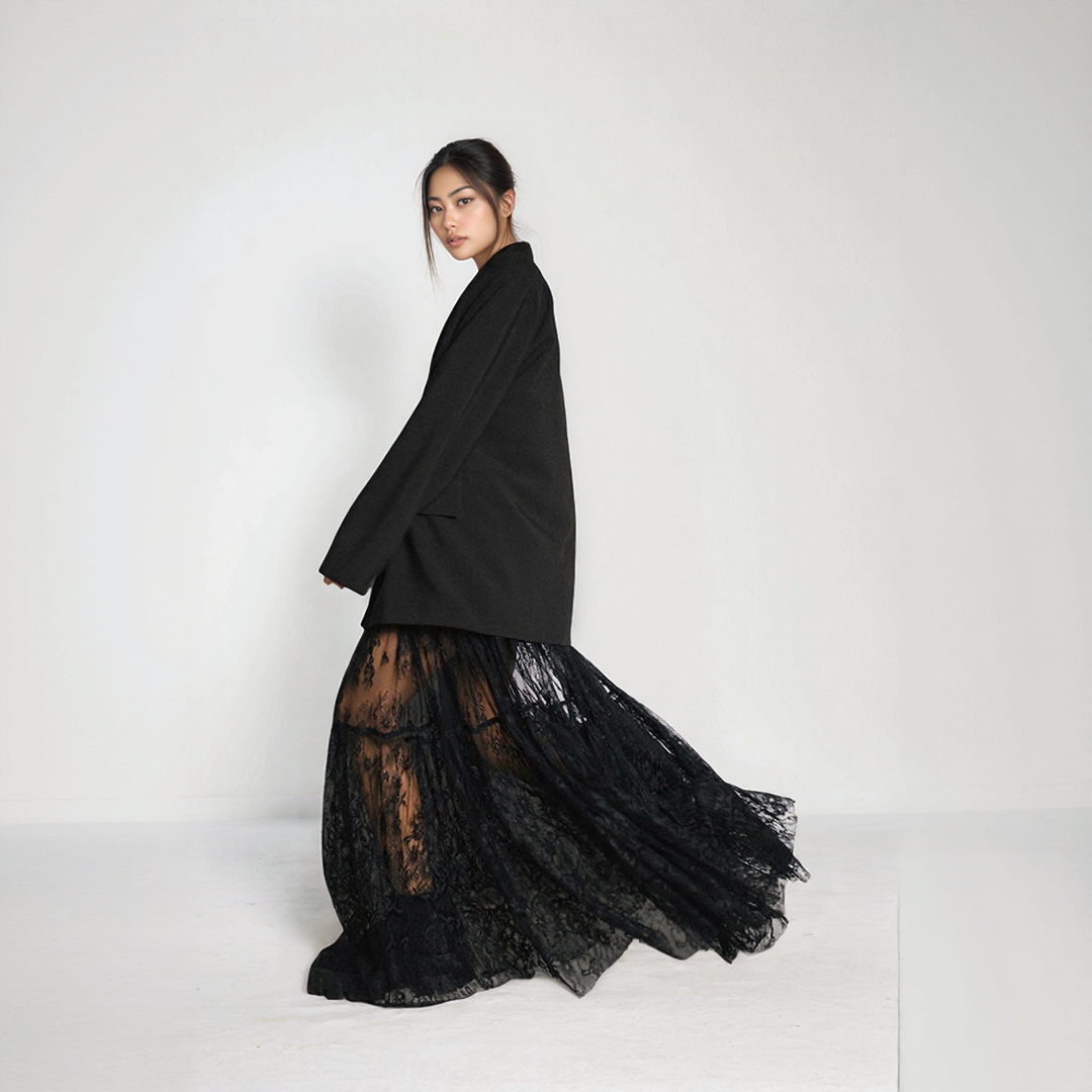 Black Lace Maxi Skirt