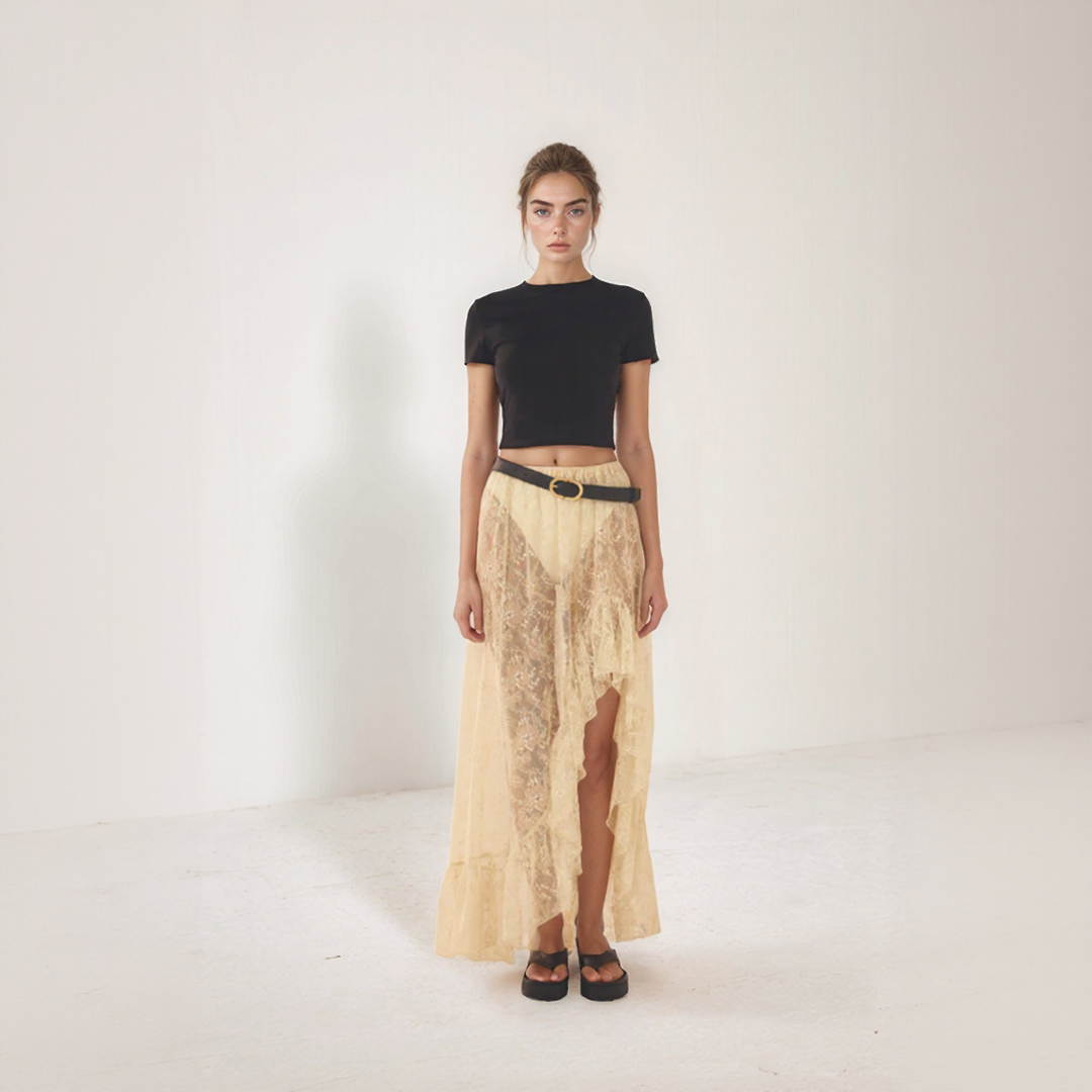 Transparant Lace Maxi Skirt