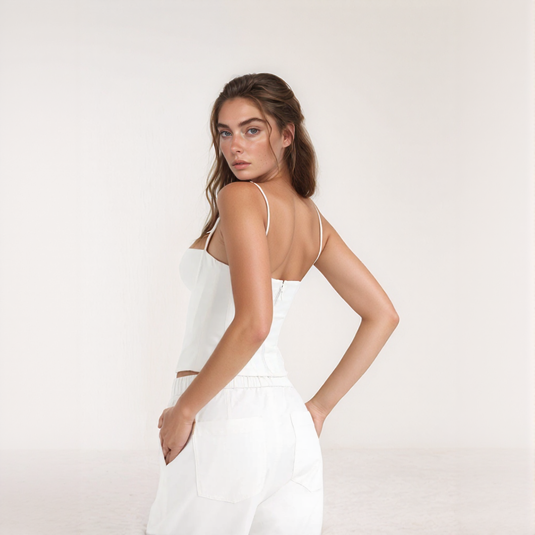Elegant White Corset Top