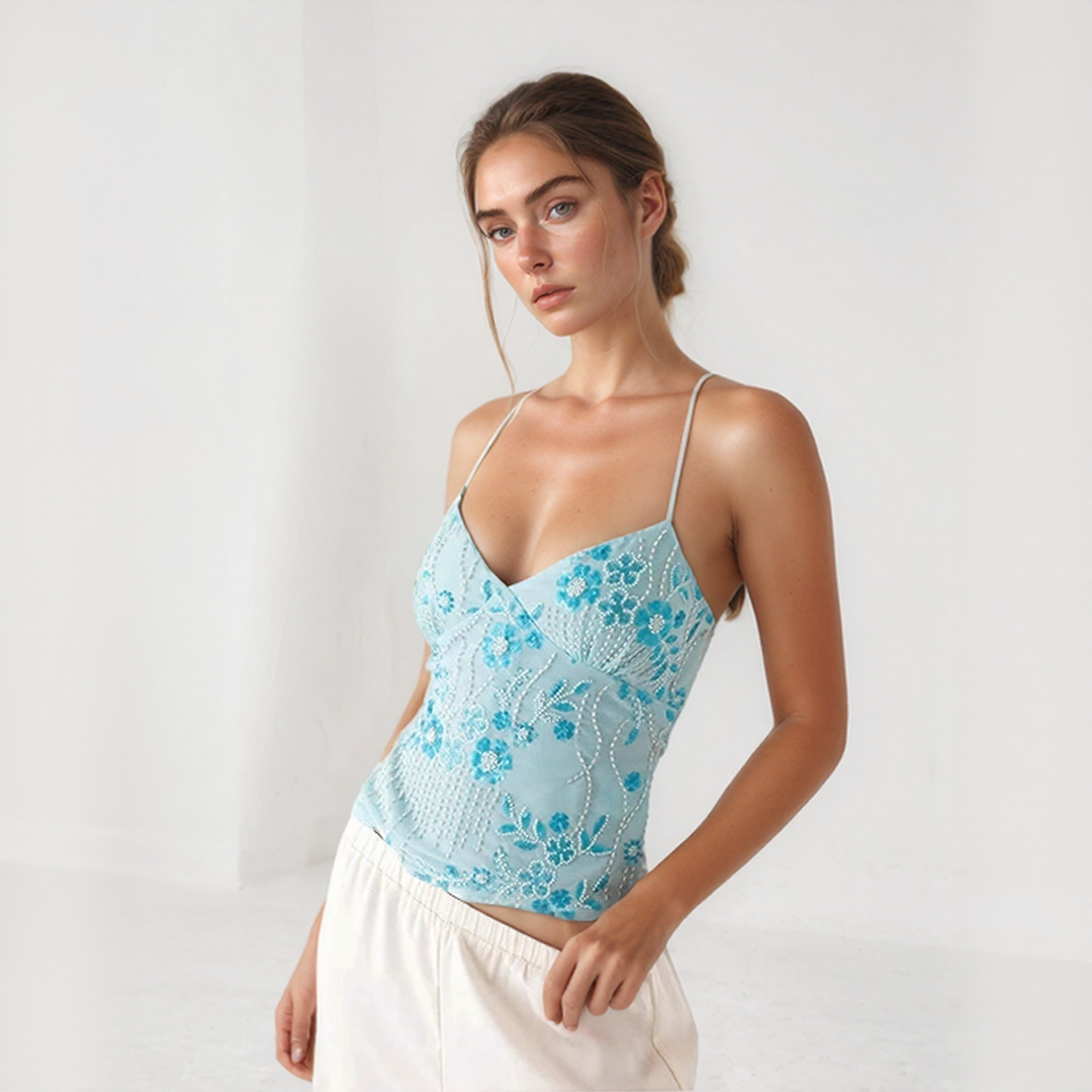 Bloom Embroidered Corset Cami